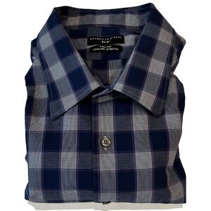 Shaquille O'Neal Button‎ Shirt XLG Men's 18 38/39 Tall Fit Cooling Stretch Plaid